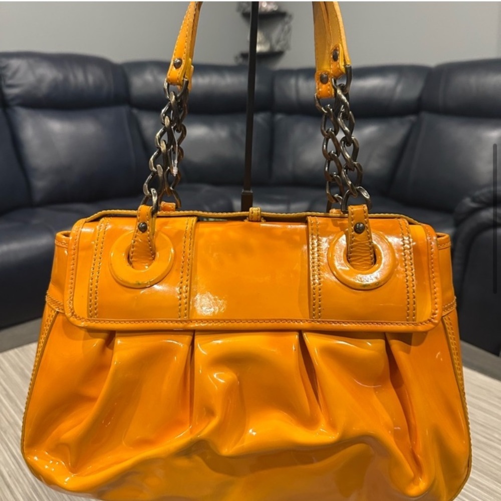 Fendi B. Bag Borsa Orange Women's Bag GUC Authentic - Picture 7 of 16